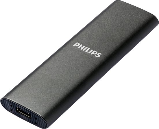 Philips Portable SSD 500GB – Ultieme Snelheid met USB-C - 540MB/s - Duurzaam Aluminium Ontwerp