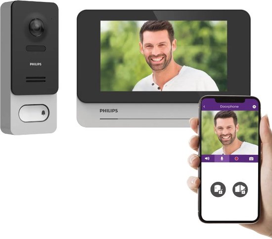 Philips videodeurbel WelcomeEye Wireless draadloos - te koppelen met smartphone van Philips