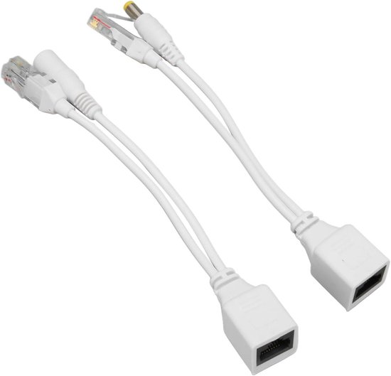 POE Splitter Kit - Power over Ethernet Adapter - Netwerkapparatuur Voeden - Professioneel Waterdicht Ontwerp - 12V - Wit