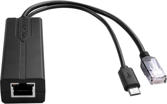 PoE Splitter Micro USB 48V naar 5V voor Camera's en Apparaten met Gigabit Netwerk