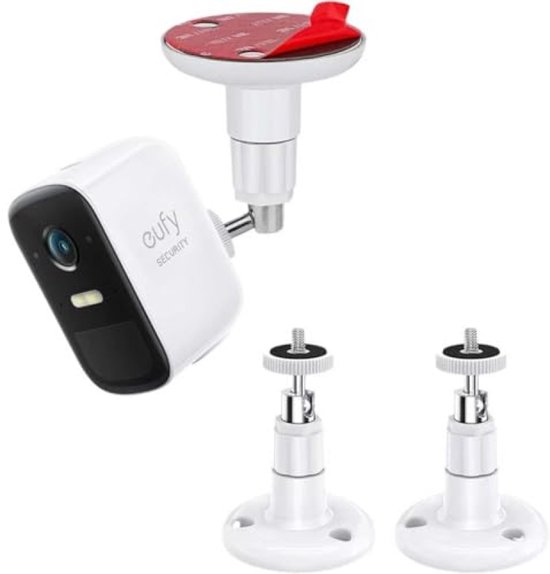 PromoHome Universele Zelfklevende VHB Wandhouder voor Bewakingscamera's - 2 Stuks - Geschikt voor Arlo, eufy, Google Nest Cam, Ring Stick Up Cam en Camera's met 1/4 Schroefdraad