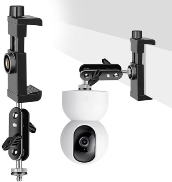PromoHome Verstelbare Camerahouder 360° - Wandhouder voor Bewakingscamera - Klem voor Binnen en Buiten - Zwart