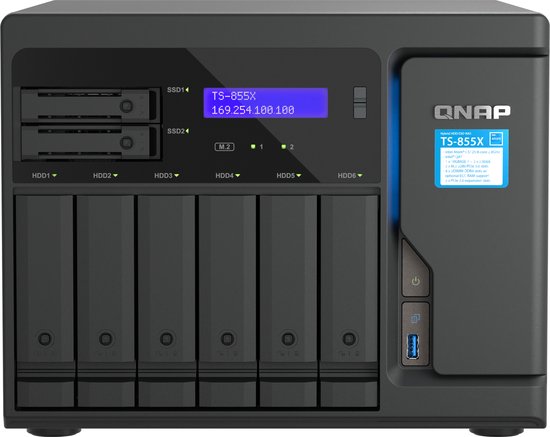 QNAP TS-855X SAN Tower Intel Atom® C5125 8 GB DDR4 0 TB QNAP QTS Zwart