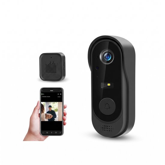 Qomfort Slimme Videodeurbel - Deurbelset - Camera & Nachtzicht - WIFI