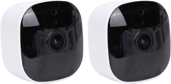 Raambeveiligingscamera Set - Binnen Camera - Huis Bewaken - Snelle Installatie Zonder Boren - 2 Stuks - Wit