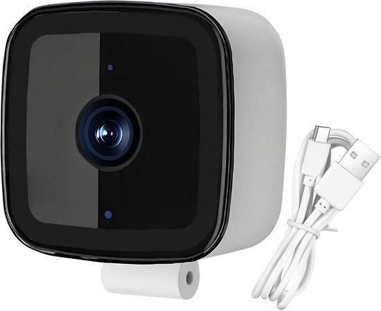 Raamcamera Beveiliging - Slimme Camera - Huisbewaking Thuis - AI Bewegingsdetectie - 11 x 11 x 6 cm - Wit