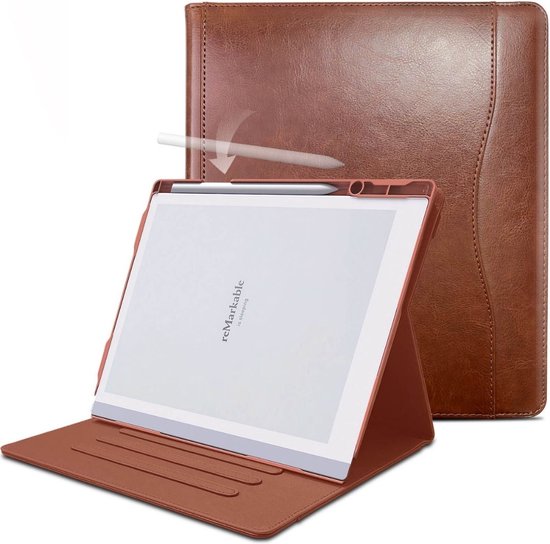 Raykon Luxe Hoes Geschikt voor Remarkable 2 - Tablet Cover - Case - Cognac van Raykon