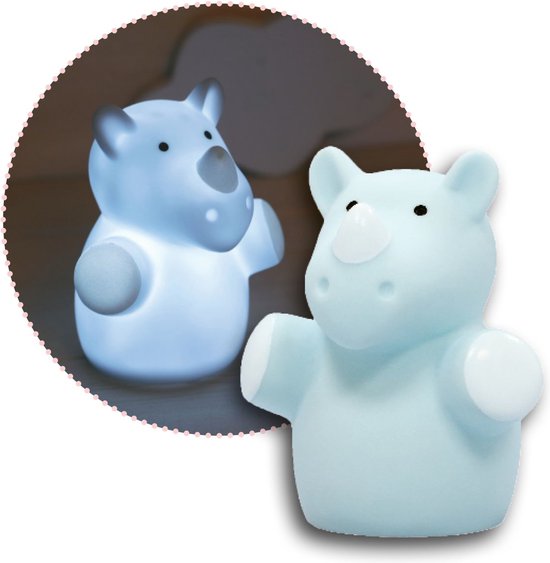 Reer Lumilu nachtlampje Mini Zoo | Neushoorn van Reer