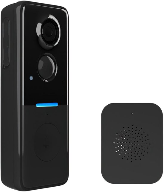 REFTTENW Deurbel Draadloos - Slimme Deurbel - 4000Mah - Deurbel Draadloos Wifi - Geen Batterijen Nodig - Zwart van Merkloos