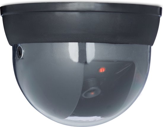Relaxdays dummy beveiligingscamera LED - dome camera 360° - voor plafond - zwart van Relaxdays