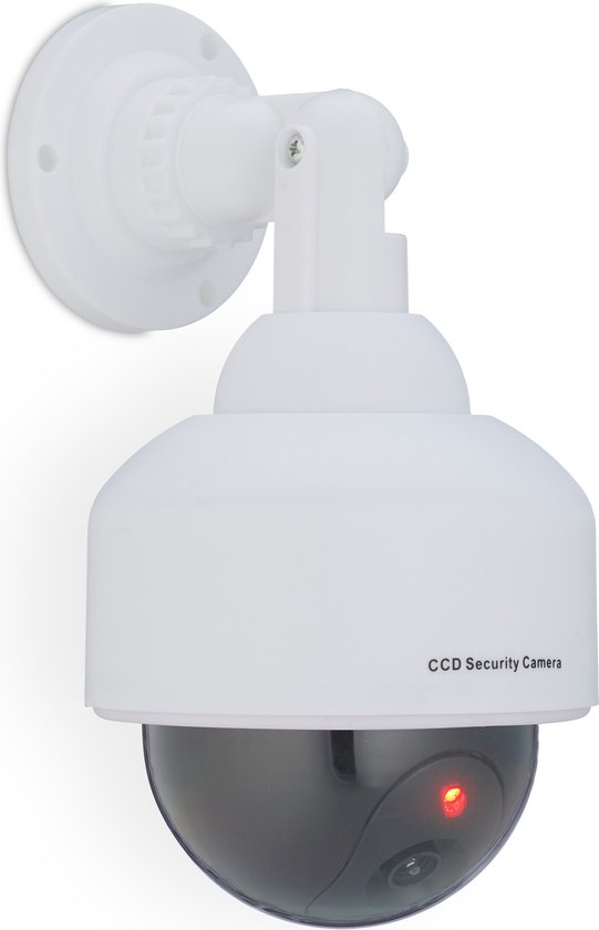 Relaxdays dummy dome camera - beveiliging - knipperend lampje - binnen - buiten - nep camera van Relaxdays
