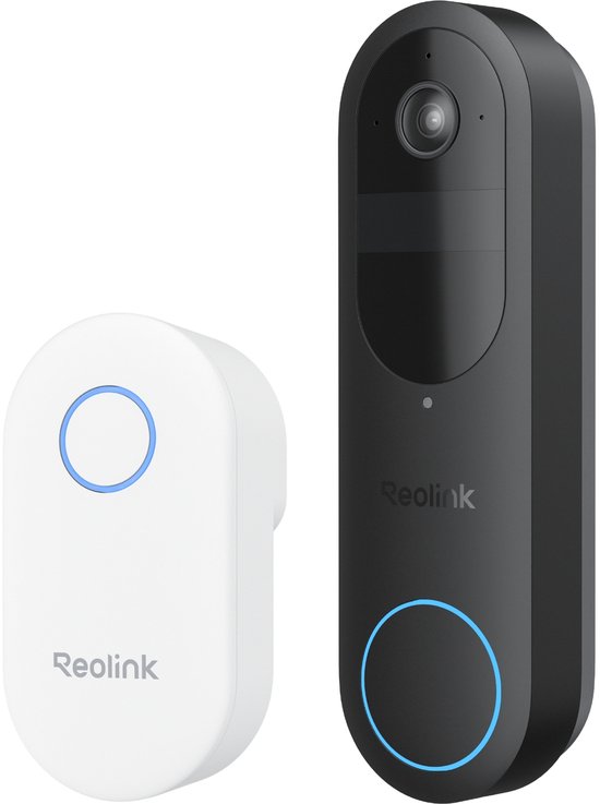 Reolink 2K 4MP Batterij-deurbel - Slimme Detectie & Chime Inbegrepen - 2.4/5GHz WiFi - Nachtzicht - Tweerichtingsspraak - D340B met Chime