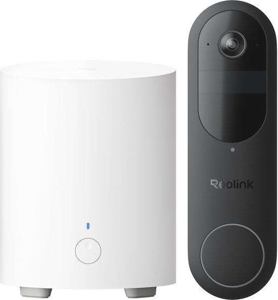Reolink 2K 4MP Videodeurbelset met 1:1-beeldverhouding - HDR - Batterij- Of Bekabelde Voeding - Slimme Detectie - Lokale Opslag En 2,4/5 GHz Wifi - D340B-V2 met Hub 1 Lite