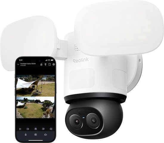 Reolink 4K Bedrade Wi-Fi Schijnwerper Buiten Beveiligingscamera - 360° Automatisch Volgen - AI Video Search - Floodlight Series F850W van Reolink
