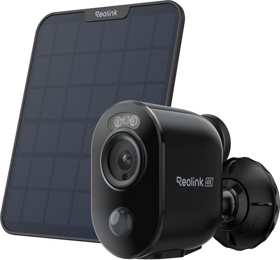 Reolink 4K camerabewaking buiten op batterij, Draadloos wifi, Nachtzicht in kleur, Detectie van personen/voertuigen/dieren, Argus 3 Ultra met zonnepaneel van Reolink