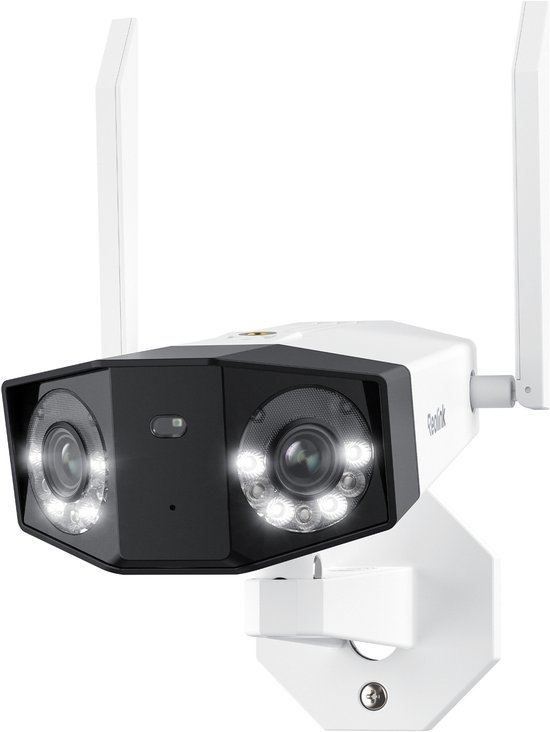 Reolink 4K Duo-2-Wifi Beveiligingscamera draadloos buiten, 180° panoramisch zicht, Detectie van personen/voertuigen/dieren van Reolink