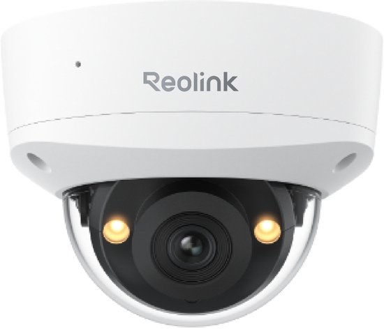 Reolink 4K/8MP PoE IP-beveiligingscamera, turret-bewaking, kleurennachtzicht met 3000K spots, IK10 vandalismebestendig, persoons-/voertuig-/huisdierdetectie, tot 512 GB microSD-kaart, geen PT-ondersteuning