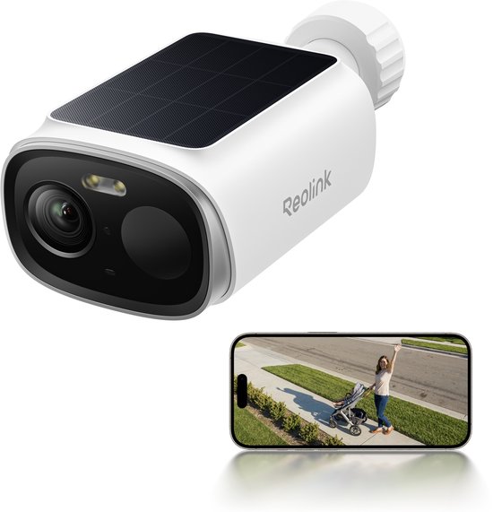 Reolink 5MP Batterij-/Zonne-energie Beveiligingscamera met SolarEase™ - Slimme Detectie - Lokale Opname - IP67 - Argus Series B340S