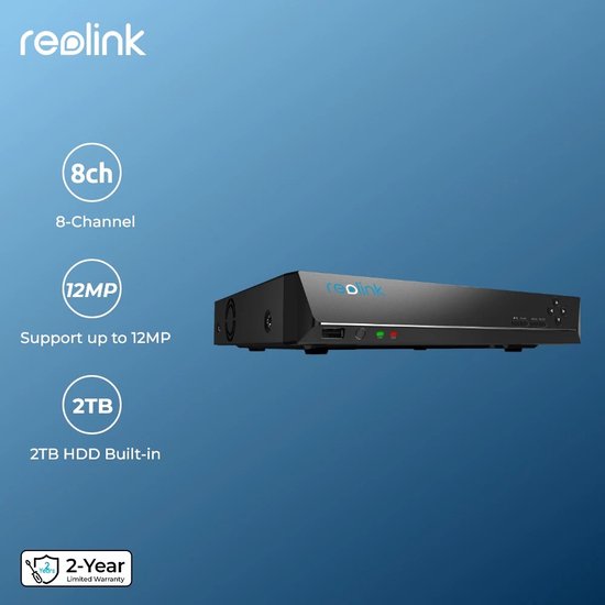 Reolink 8CH 4K - Beveiligingscamerasysteem 8MP - IP-camerakit met zoom - 16-kanaals - 24/7 betrouwbare video-opname 8-kanaals - PoE NVR van Reolink