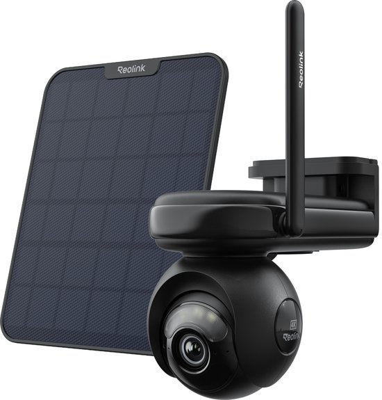 Reolink Altas PT Ultra + Zonnepaneel 6 W- 4K Beveiligingscamera Buiten, 500 Dagen Batterijduur, ColorX Nachtzicht Zonne-energie Camera Draadloos, 360° Pan-Tilt Automatische Tracking, Dualband Wi-Fi 6, Slimme Detectie, Zwart van Merkloos