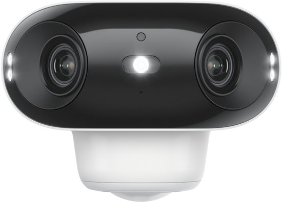 Reolink Argus 4 Pro 4K Batterij Beveiligingscamera Draadloos Buiten, 180° Dual-Lens 8MP Camera voor Thuissbeveiliging, ColorX Nachtzicht, Slimme Persoons-/Voertuig-/Dierendetectie, Geen Abonnement, Lokale Opslag van Merkloos
