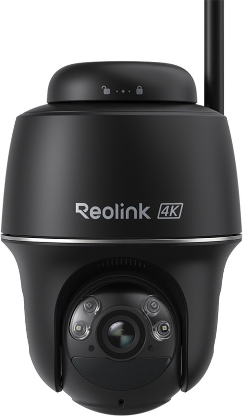 Reolink Argus PT Ultra, Eerste 4K Batterij Beveiligingscamera‘s Draadloos Buiten, 360° Pan Tilt Auto-Tracking, 8MP Kleuren Nachtzicht, 2.4/5 GHz Wi-Fi 6, Geen Abonnementen, Home Hub Compatibel, Zwart van Merkloos