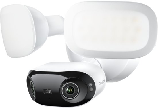 REOLINK Elite Floodlight WiFi, 4K 8MP 180° Panoramische Bedrade Floodlight Camera, Instelbare 3000 Lumen, Lokale AI-Videozoekfunctie, Dual-Band Wi-Fi 6, 24/7 Opname, Geen Maandelijkse Kosten, 100~240V AC Vaste Aansluiting van Reolink