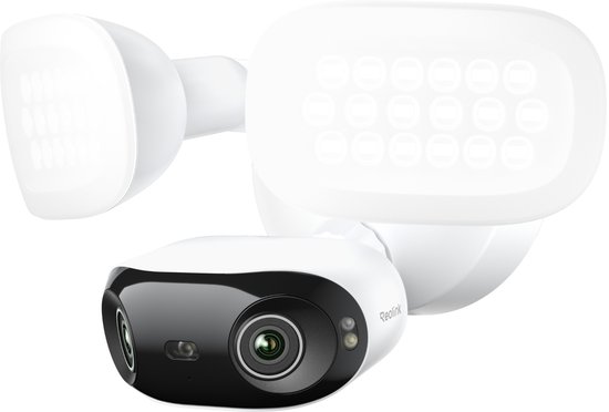 Reolink Elite Pro Floodlight PoE, 16MP Dual-Lens PoE Beveiligingscamera met 180° Beeld, Verstelbare Schijnwerpers Van 2800 Lumen, Lokale AI-videozoekopdracht, Volledig Kleuren & Infrarood Nachtzicht, Slimme Detectie, 24/7 Opname met Bewegingstracking van Merkloos