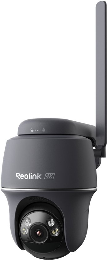 Reolink Go PT Ultra 4K LTE Mobiele Beveiligingscamera Draadloos Buiten, Geen WiFi, 3G/4G LTE, Batterijgevoed, SIM-kaart+32GB SD-kaart Inbegrepen, Kleuren Nachtzicht, Slimme Detectie, Tweewegs Audio, Lokale/Cloud Opslag, Grijs van Merkloos