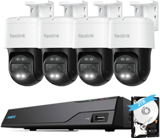 Reolink NVS8-8MT4 8MP 4K Ultra HD TrackMix PoE AI beveiligingscamera set van Merkloos