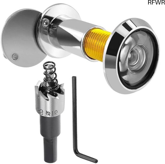 RFWR® Deurspion 220° groothoek met inkijkbescherming, instelbare lengte en optische glazen lenzen voor 40-60 mm dikke deuren van Merkloos