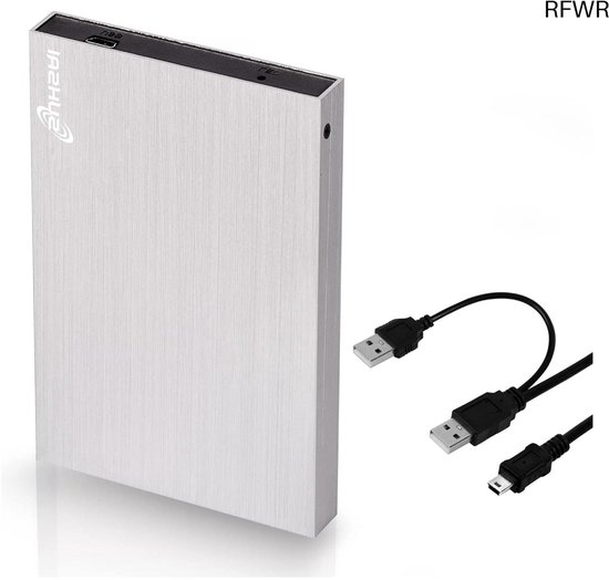 RFWR® Draagbare Externe Harde Schijf USB 2.0 1TB - Slanke 2,5 Inch HDD voor Back-up en Opslag van Merkloos