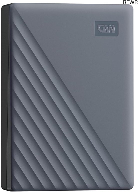 RFWR® Draagbare harde schijf 6 TB met USB-C, back-up software en 256-bits AES-encryptie