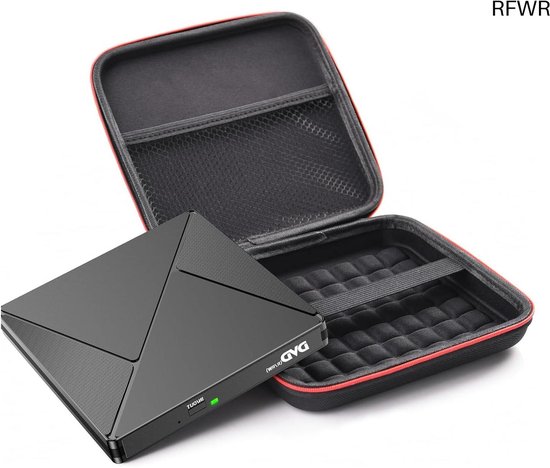 RFWR® Extern CD/DVD-station met USB 3.0 en opbergtas voor laptop en desktop van Merkloos