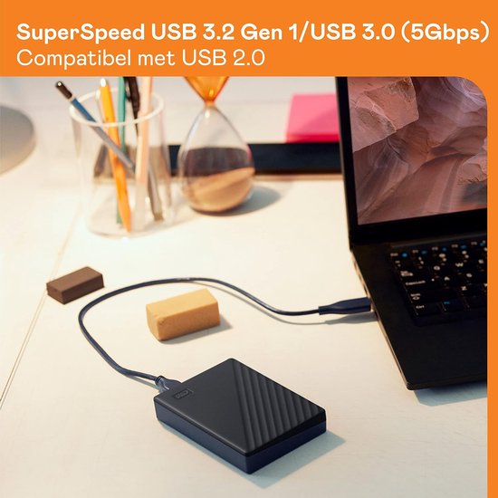 RFWR® Externe harde schijf 1 TB - Mobiele opslag met automatische back-ups en wachtwoordbeveiliging - Compatibel met PC, Xbox en PS4 van Merkloos