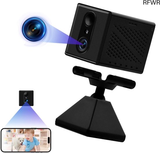 RFWR® Mini Draadloze Verborgen Camera met 1080P HD, Bewegingsdetectie en Nachtzicht van RFWR