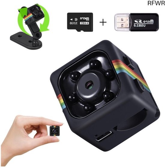 RFWR® Verborgen Mini Camera met Nachtzicht - 1080P FHD Beveiligingscamera zonder WiFi met Beweging Detectie van RFWR