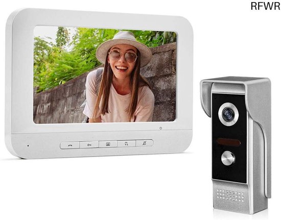 RFWR® Video Deurbel Intercom Systeem met 7 inch Kleur Monitor en Nachtzicht van RFWR