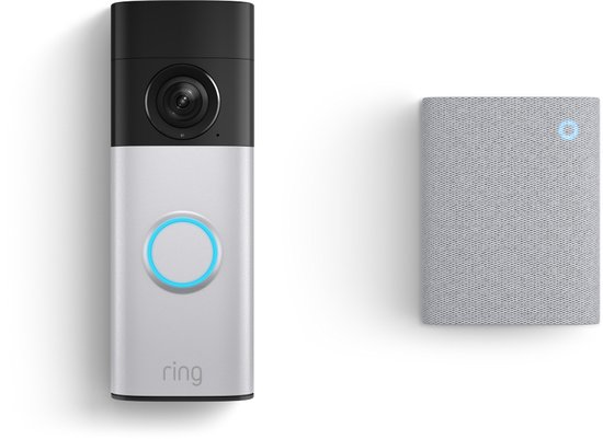 Ring Battery Video Doorbell Plus (2nd Gen) met Chime (3rd Gen) - Nickel Silver van Merkloos