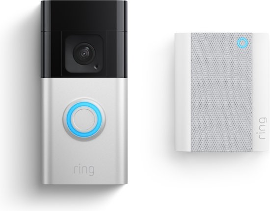 Ring Battery Video Doorbell Plus met Chime (2nd Gen) - slimme deurbel - top tot teen zicht - batterij - 1536p HD+ video van Ring