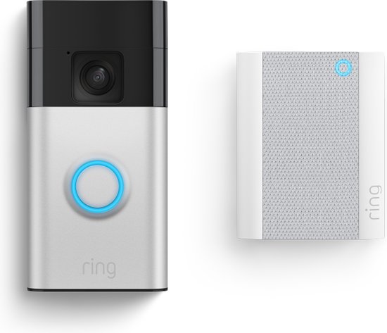 Ring Battery Video Doorbell Zilver met Chime (2nd Gen) - slimme deurbel - batterij van Ring