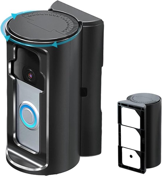 Ring Doorbell Mount No Drill - Adjustable Holder Bracket, Tool-free Installation Video Doorbell Case | Safe Anti-Theft Design, Weatherproof Protection Wireless Wired Models