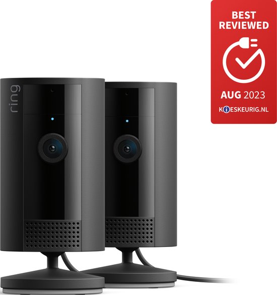 Ring Indoor Camera (2nd Gen) - duopack - Zwart - Beveiligingscamera - Binnenshuis camera - 2 stuks van Ring