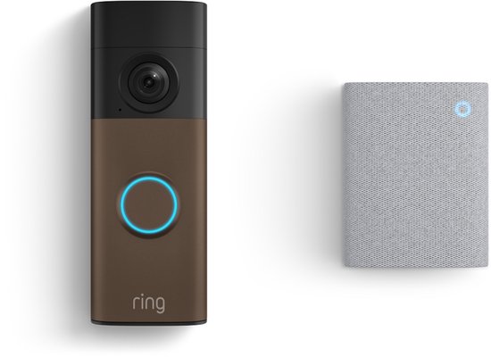 Ring Videodeurbel op batterij (nieuwste generatie) - met Chime - Matte Mocha