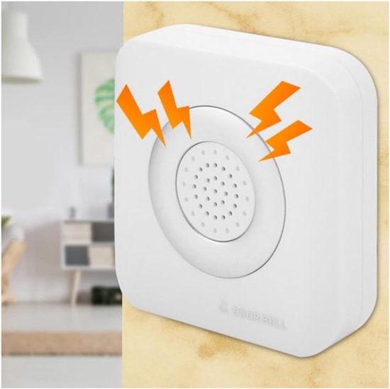 Ringen Deurbel - Bedrade Chime - Toegangscontrole Thuis - Brandwerende ABS Shell - 10 x 10 x 4 cm - Wit