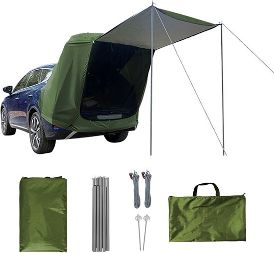 Rustive Kampeertent - Auto Achtertent - Outdoortent - Regenbestendig - Zonneschijnwerend - Camping Autotent - Tent voor Auto van Rustive