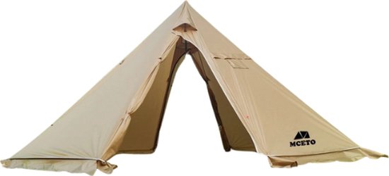 Rustive Kampeertent - Tipi Tent - Voor 5 tot 8 Personen - Camping Tent - Met Kachel - Voor Kamperen & Backpacken - 500x500x240cm van Rustive