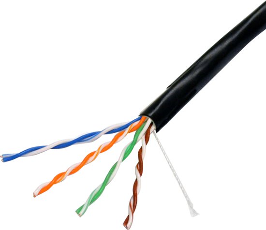 Safire UTP6-300-OUTDOOR Netwerkkabel Cat6 UTP geschikt voor buiten 24AWG stugge kern op rol 305m van Safire
