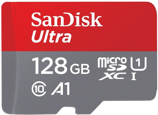 SanDisk Ultra + Adapter microSDXC-kaart 128 GB A1 Application Performance Class, UHS-Class 1 van SanDisk