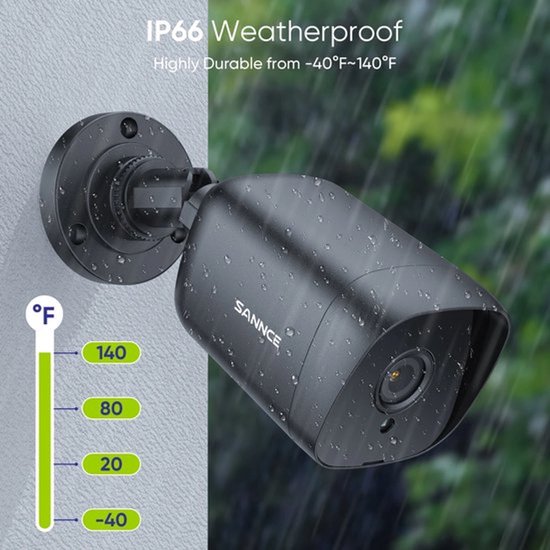 Sannce - DT81BF-CR1CP - Beveiligingscamerasysteem - 5MP - Openlucht - Bewakingscamera - Beveiligingscamera - Beveiligingscamerasysteem - 4 stuk - NTSC,PAL - Zwart van Merkloos